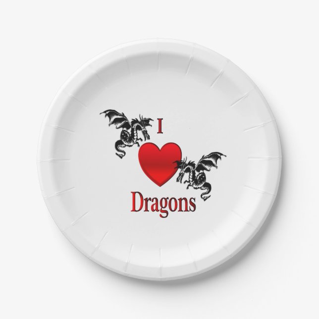 Ich höre Drachen Pappteller (Vorderseite)