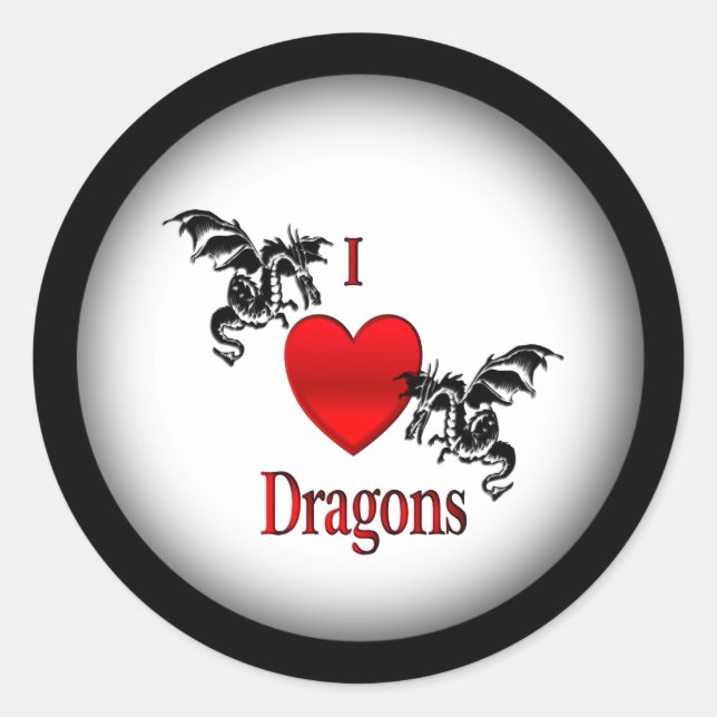 Ich höre Drachen Runder Aufkleber (Vorderseite)