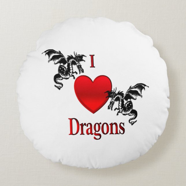 Ich höre Drachen Rundes Kissen (Vorderseite)