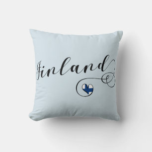 Ich höre Finnland, finnische Flagge Kissen