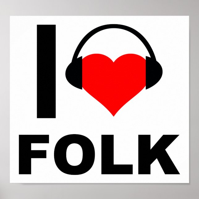Ich höre Folk Funny Poster (Vorne)