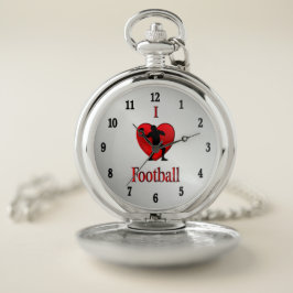 Ich höre Fußball schwarze Zahlen Taschenuhr