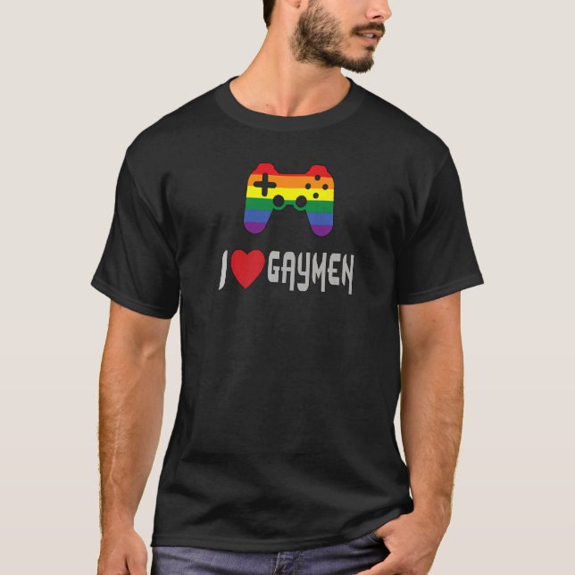 Ich höre Gay Men Gaming für Gay Mens T-Shirt (Vorderseite)
