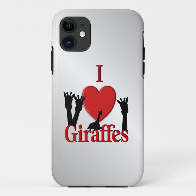 Ich höre Giraffen Silver Case-Mate iPhone Hülle (Rückseite)