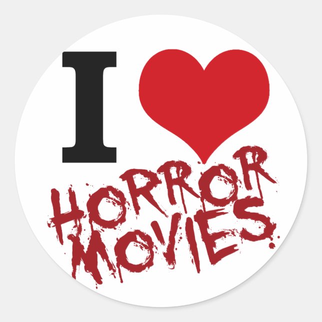 Ich höre Horror-Filme Runder Aufkleber (Vorderseite)
