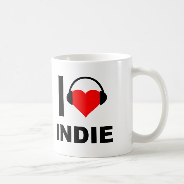 Ich höre Indie Funny Mug Kaffeetasse (Rechts)