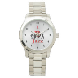 Ich höre Jazz mit schwarzen Zahlen Armbanduhr
