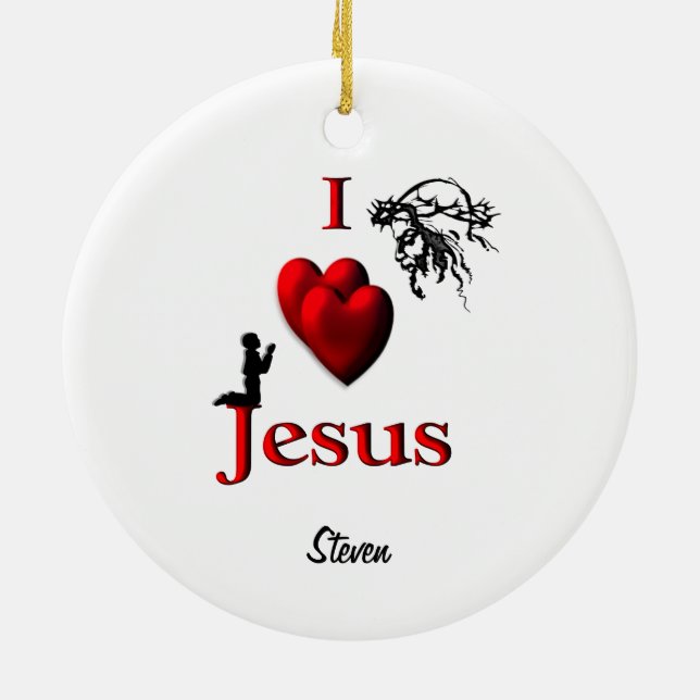 Ich höre Jesus Boy / Mädchen Custom Ornament (Hinten)