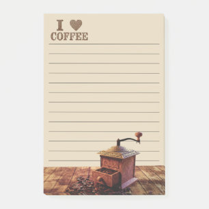 Ich höre Kaffee- und Kaffeemaschine Post-it Klebezettel