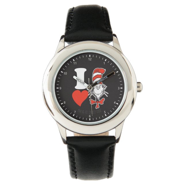 Ich höre Katze im Hut Armbanduhr (Vorderseite)