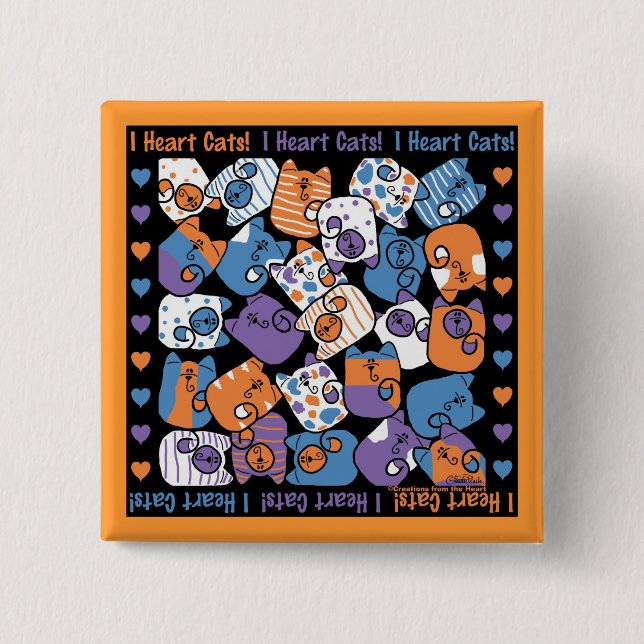 Ich höre Katzen! Collage Button (Vorderseite)