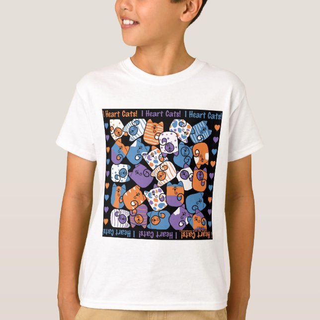 Ich höre Katzen! Collage T-Shirt (Vorderseite)
