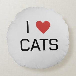 Ich höre Katzen Rundes Kissen