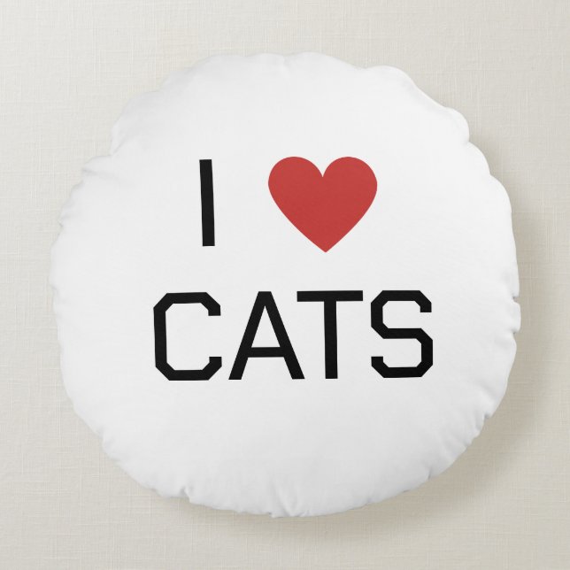 Ich höre Katzen Rundes Kissen (Vorderseite)
