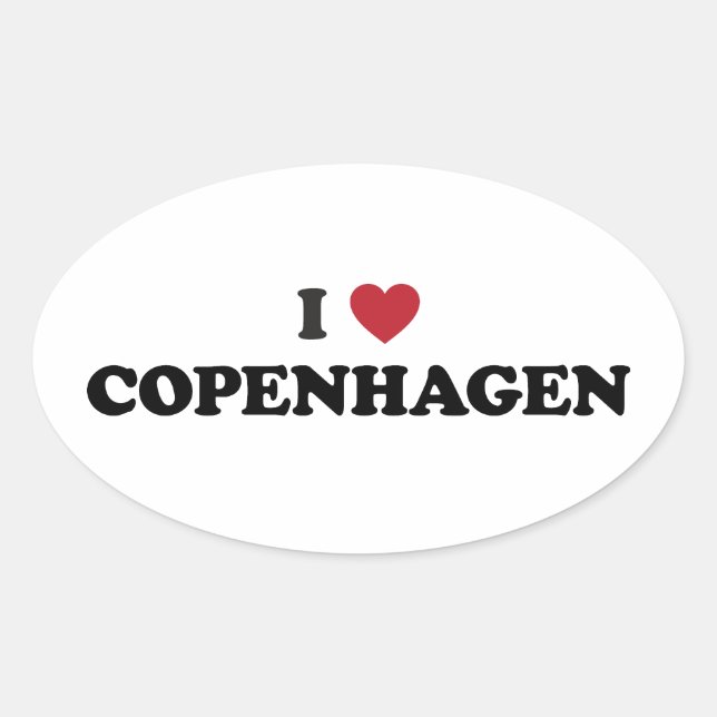 Ich höre Kopenhagen Dänemark Ovaler Aufkleber (Vorderseite)