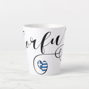 Ich höre Korfu, griechische Flagge, Kerkyra Milchtasse
