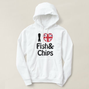 Ich höre [Liebe] Fisch und Chips Hoodie
