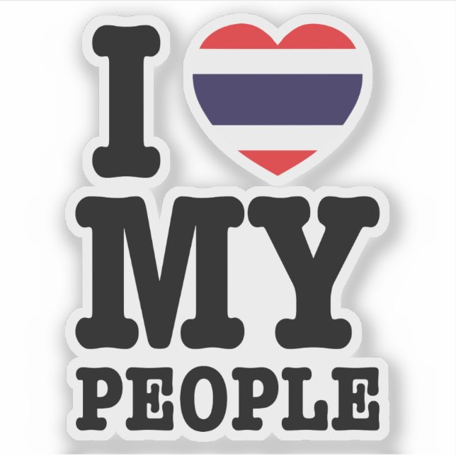 Ich höre (Liebe) Meine Thai-Leute Aufkleber (Vorderseite)