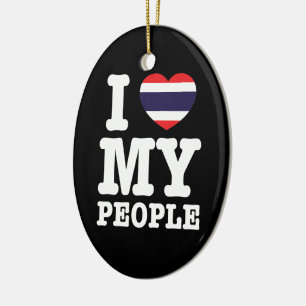 Ich höre (Liebe) Meine Thai-Leute Keramikornament