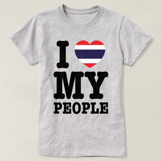 Ich höre (Liebe) Meine Thai-Leute T-Shirt (Design vorne)