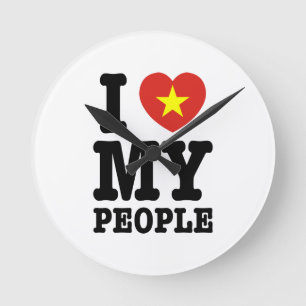 Ich höre (Liebe) meine Vietnam-Leute Runde Wanduhr
