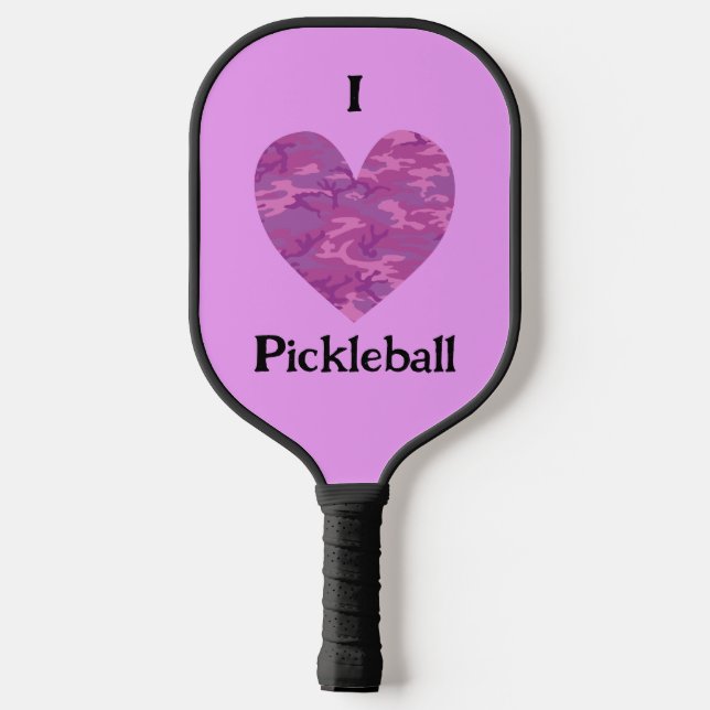 Ich höre Liebe Pickleball Camouflage Pink Pickleball Schläger (Rückseite)