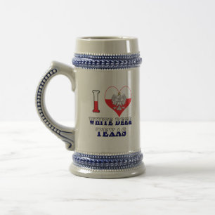 Ich höre Liebe White Deer Texas Bierglas