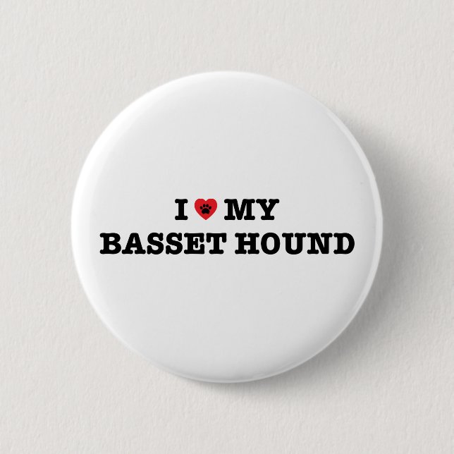 Ich höre mein Basset Hound Button (Vorderseite)