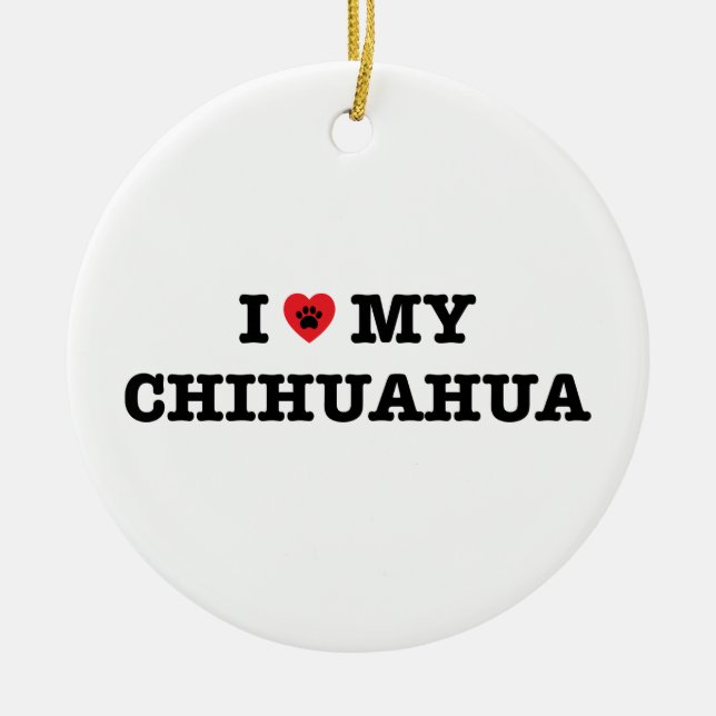 Ich höre mein Chihuahua-Ornament Keramik Ornament (Vorne)