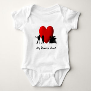 Ich höre mein Daddy's Band Custom Musicians Design Baby Strampler