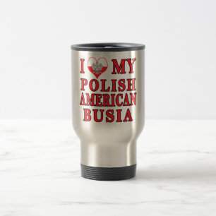 Ich höre mein polnisch-amerikanisches Busia Reisebecher