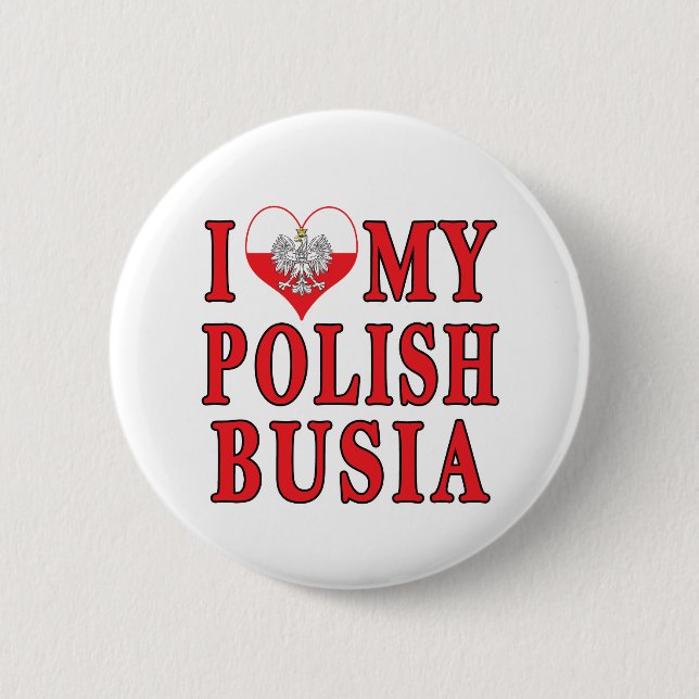 Ich höre mein polnisches Busia Button (Vorderseite)