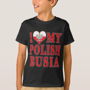 Ich höre mein polnisches Busia T-Shirt