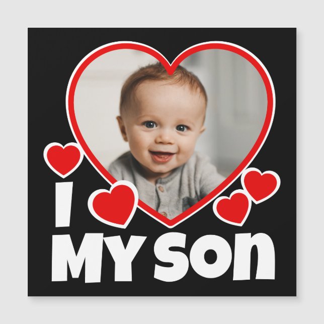 Ich höre mein Sohn Personalisiertes Foto Magnetkarte (Vorderseite)