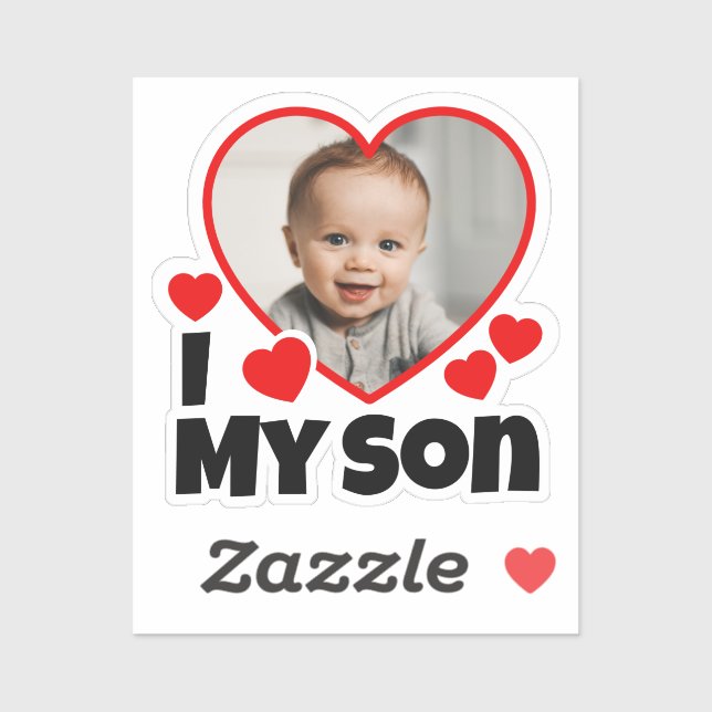 Ich höre mein Sohn Personalisiertes Foto Vinyl Cut Aufkleber (Blatt)