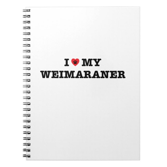 Ich höre mein Weimaraner Notebook Notizblock (Vorderseite)
