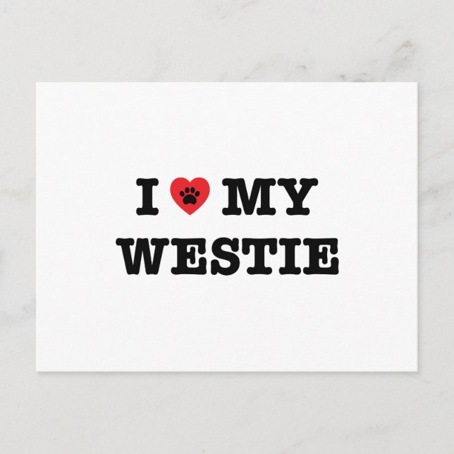 Ich höre mein Westie Postkarte (Vorderseite)