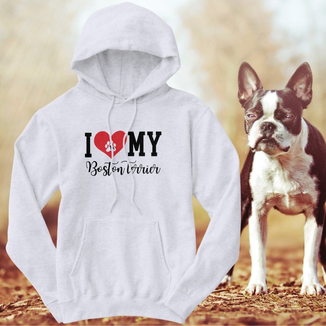 Ich höre meine Boston Terrier Hoodie (Von Creator hochgeladen)