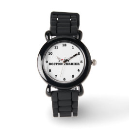 Ich höre meine Boston Terrier Numbered Wristwatch Armbanduhr