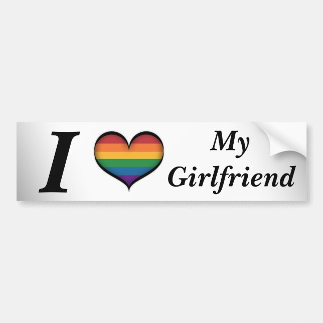 Ich höre meine Freundin Lesbian Pride Typografie Autoaufkleber (Vorne)