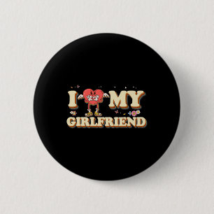 Ich höre meine Freundin Liebe Valentine Groovy Cou Button