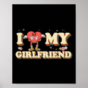 Ich höre meine Freundin Liebe Valentine Groovy Cou Poster