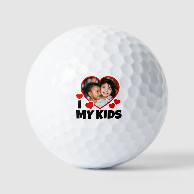 Ich höre meine Kinder Personalisiertes Foto Golfball (Vorderseite)