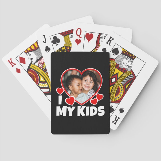 Ich höre meine Kinder Personalisiertes Foto Spielkarten (Rückseite)