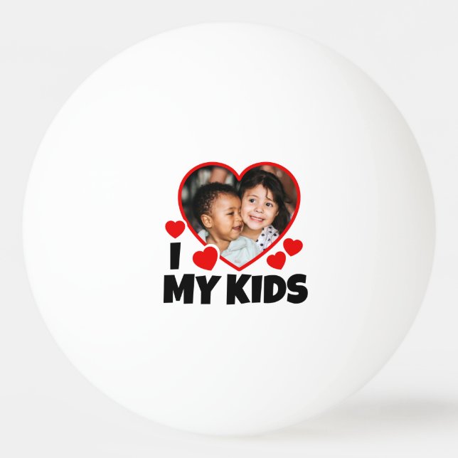 Ich höre meine Kinder Personalisiertes Foto Tischtennisball (Vorderseite)