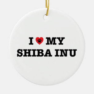 Ich höre meine Shiba-Inu-Ornament Keramik Ornament
