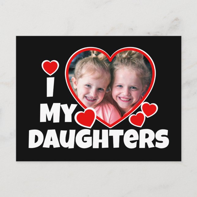 Ich höre meine Töchter Personalisiertes Foto Postkarte (Vorderseite)