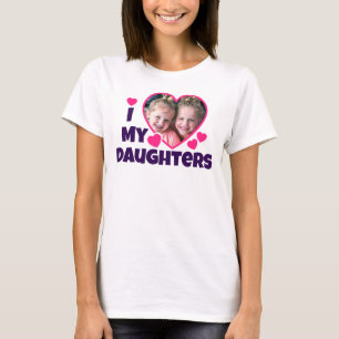 Ich höre meine Töchter Personalisiertes Foto rosa T-Shirt