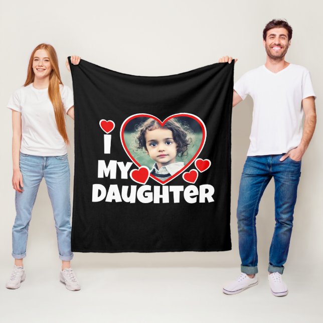 Ich höre meine Tochter Personalisiertes Foto schwa Fleecedecke (Beispiel)