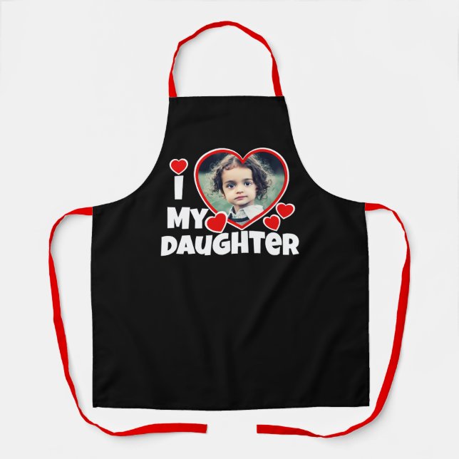 Ich höre meine Tochter Personalisiertes Foto schwa Schürze (Vorderseite)